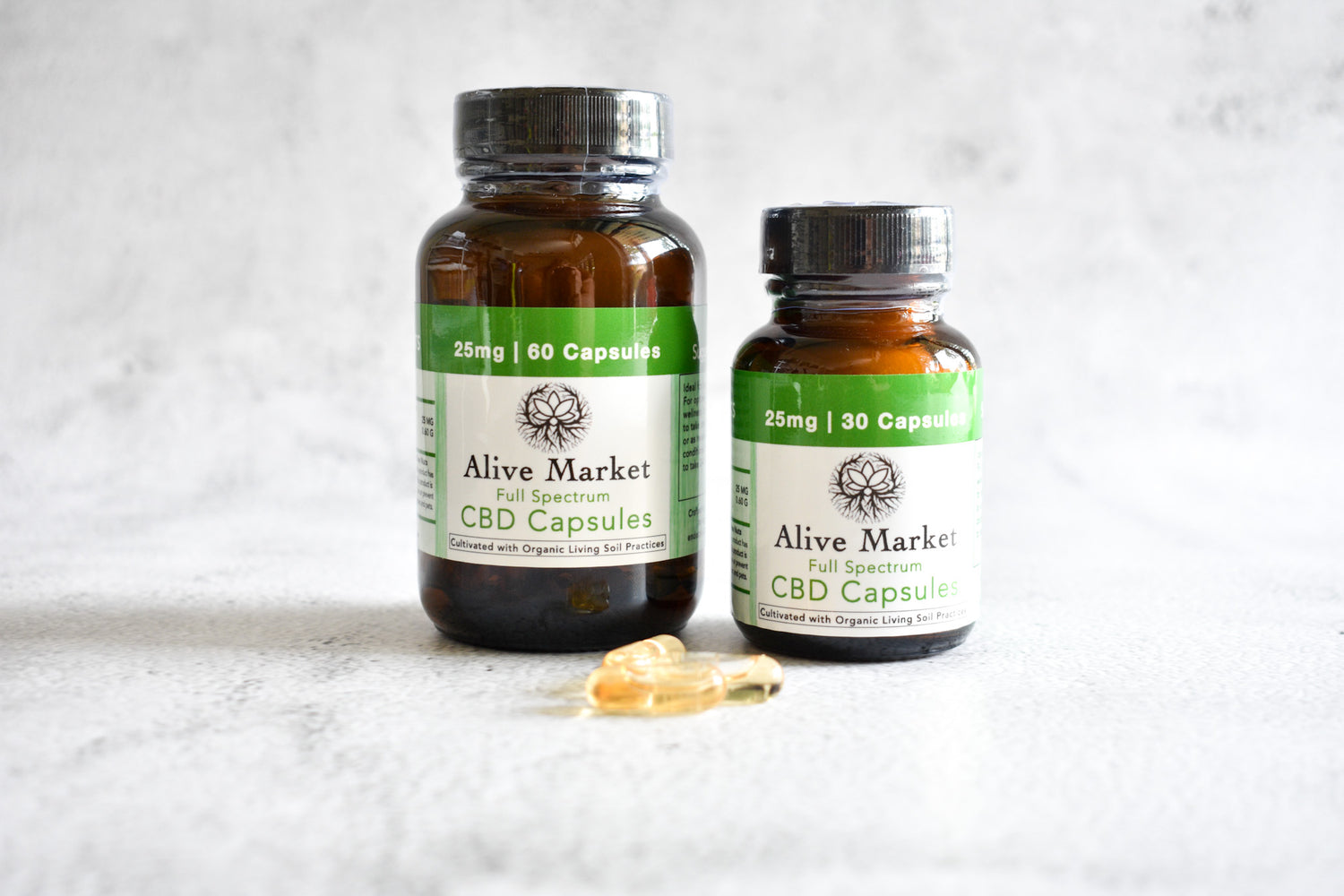 an image of two bottles of CBD capsules