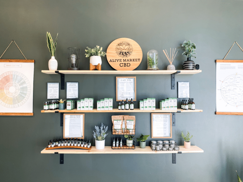 An image of CBD store in display.