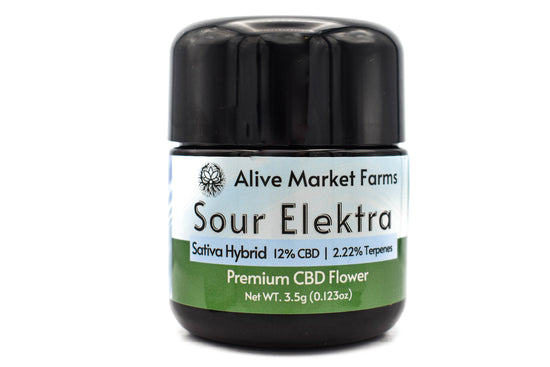 Sour Elektra - Organic CBD Flower By Alive Market Farms